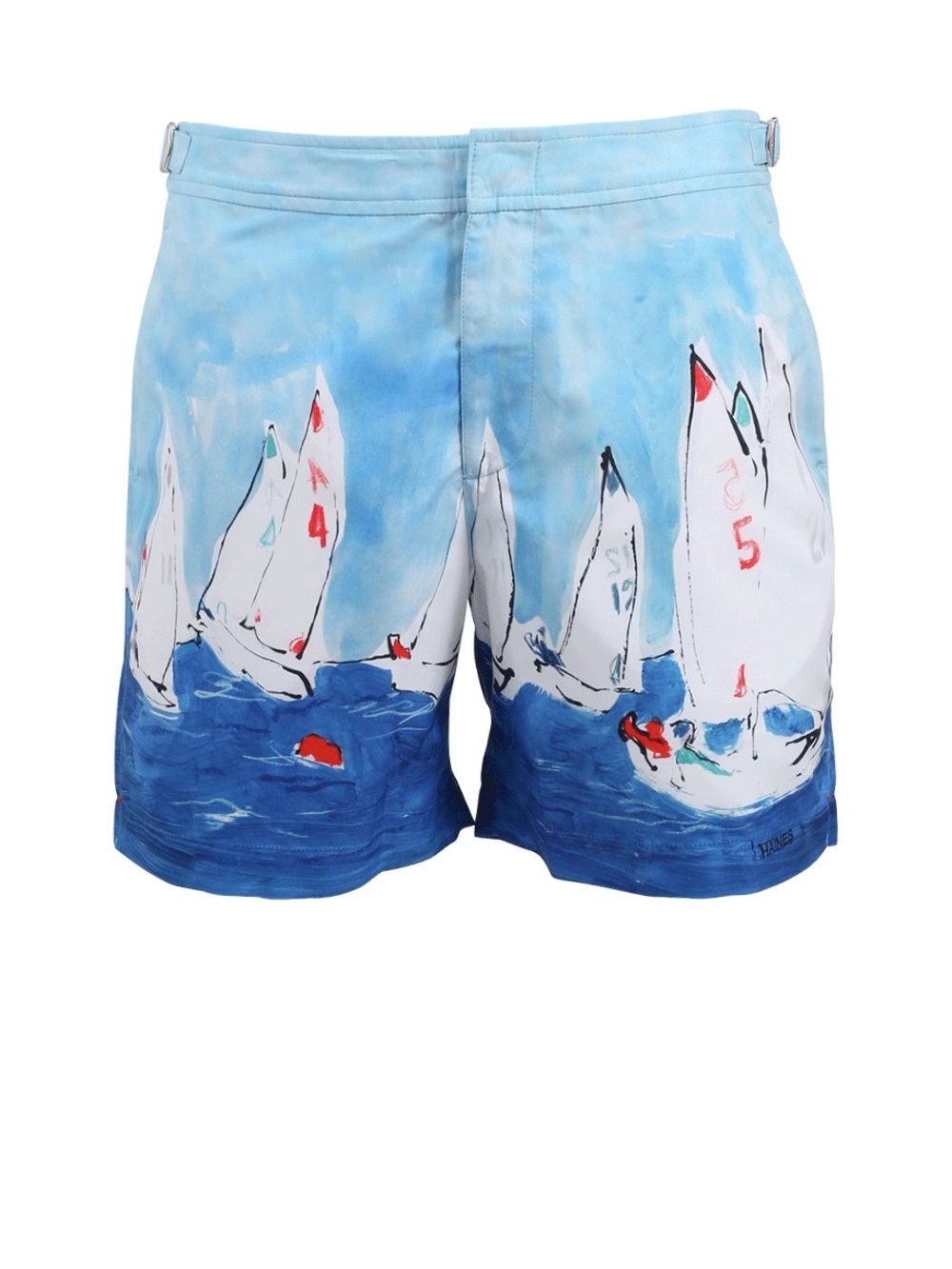 Orlebar Brown Light Blue Nautical Sailboat Swim Trunks